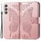  Samsung Galaxy A25 5G Fodral Läder Big Butterfly Roséguld
