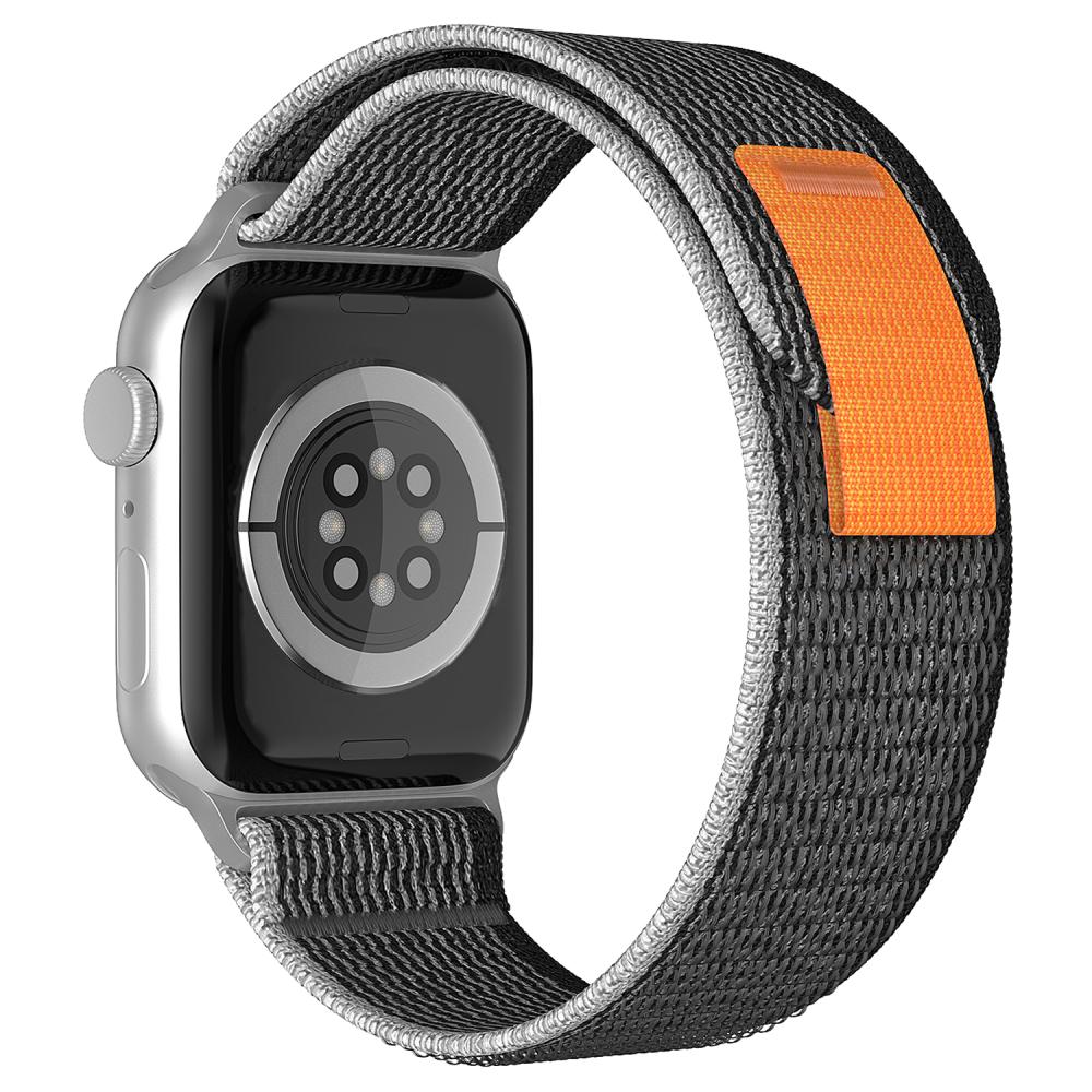 ColorPop Apple Watch 42/44/45/46/49 mm Armband Nylon Trail Loop Svart/Grå
