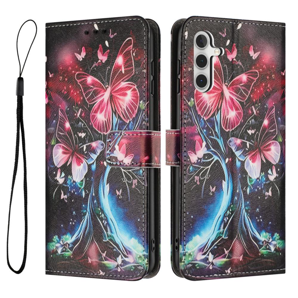  Samsung Galaxy A27 5G Fodral Läder Fjäril/Träd