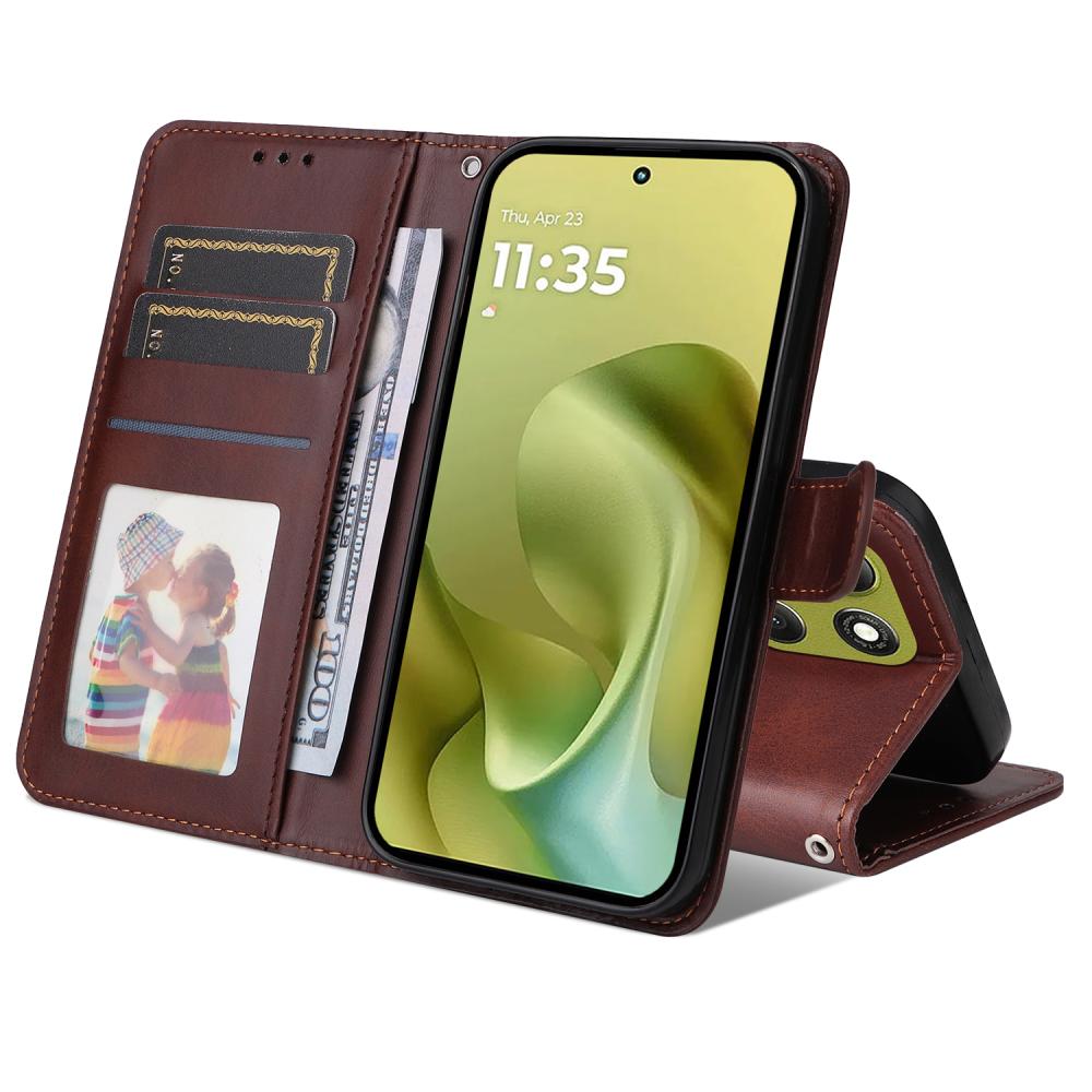  Motorola Moto G86 Power / G86 5G Fodral Läder Brun