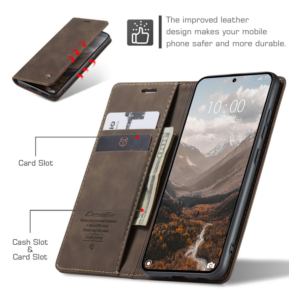 CASEME CASEME Xiaomi 15T Fodral Flip Retro Läder Brun