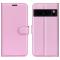  Google Pixel 8 Pro Fodral Litchi Textur Ljus Rosa