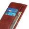  iPhone 15 Fodral Crazy Horse Flip Läder Brun