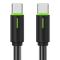 USAMS USAMS 1m 60W USB-C - USB-C Kabel Svart