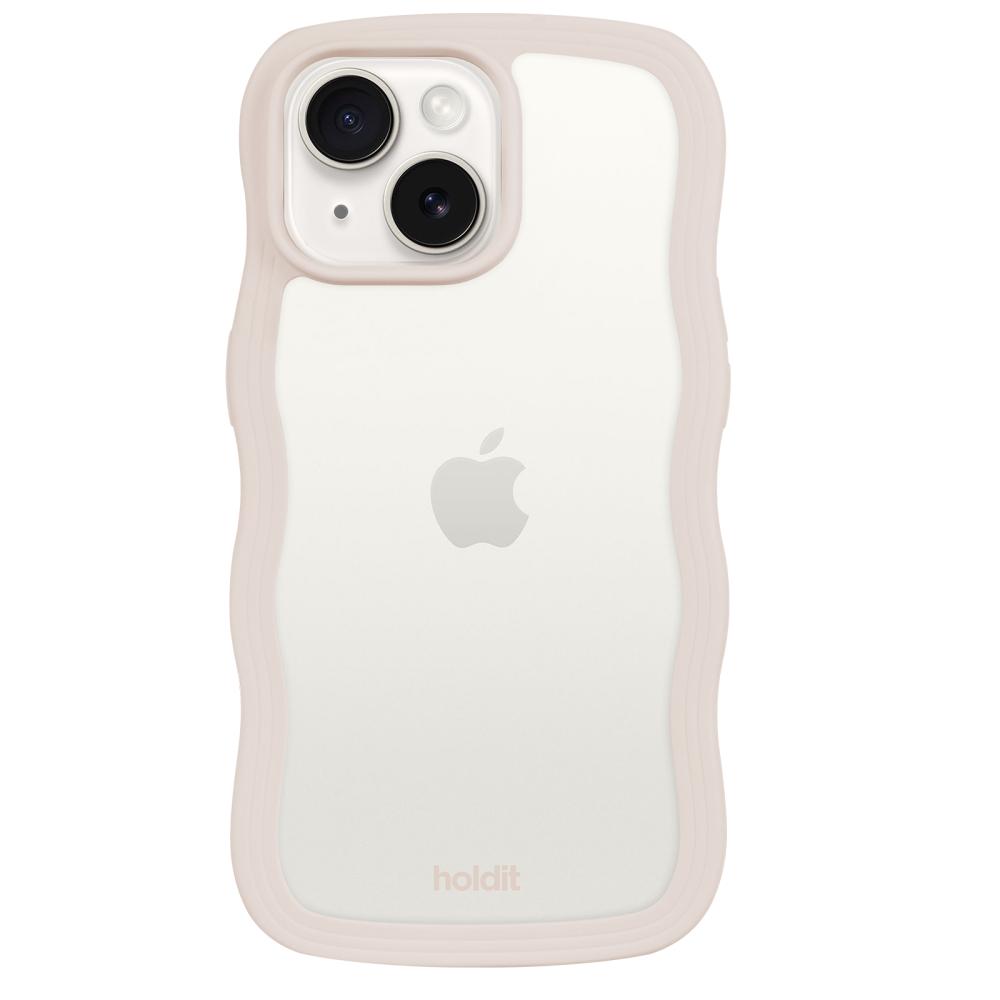 holdit holdit iPhone 15/14/13 Skal Wavy Light Beige Transparent