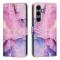  Samsung Galaxy A27 5G Fodral Läder Marmor Rosa/Lila