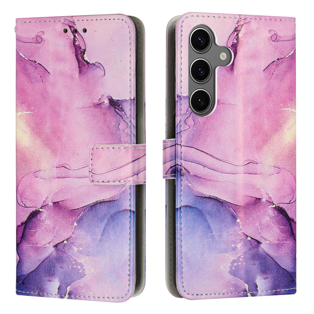  Samsung Galaxy A27 5G Fodral Läder Marmor Rosa/Lila