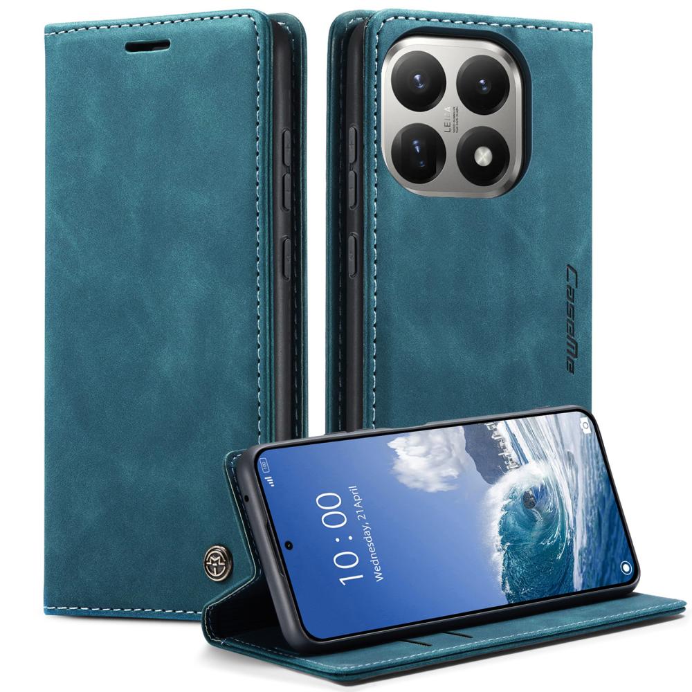 CASEME CASEME Xiaomi 15T Fodral Flip Retro Läder Blå