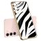 GKK GKK Galaxy S24 Skal Härdat Glas Electroplate Zebra