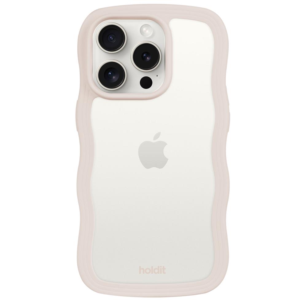 holdit holdit iPhone 14 Pro Max Skal Wavy Light Beige Transparent