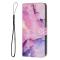  Samsung Galaxy A27 5G Fodral Läder Marmor Rosa/Lila