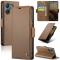 CASEME CASEME Xiaomi Redmi 13C 4G Fodral RFID Litchi Läder Brun