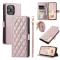  iPhone 16 Pro Fodral Rhombus Läder Roséguld