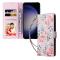  Samsung Galaxy S26 Plus Fodral RFID Läder Rosa Blommor