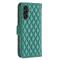  Samsung Galaxy A55 5G Fodral Diamond Läder Grön