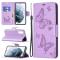 Samsung Galaxy S21 FE Fodral Butterfly Läder Lila