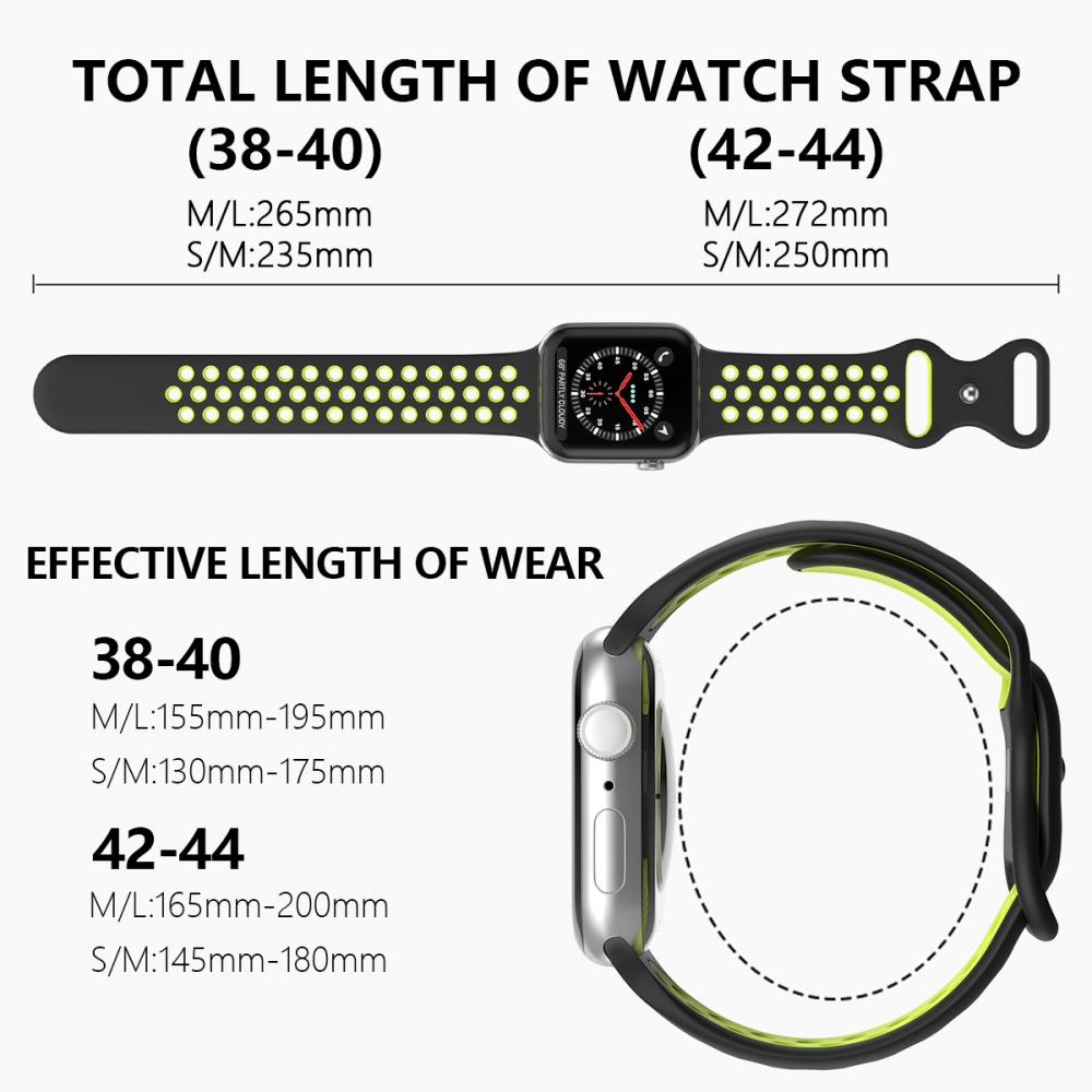 ColorPop Sportarmband Dual-Color Apple Watch 42/41/40/38 mm (M/L) Svart/Gul