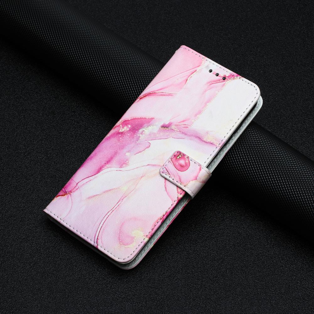  Samsung Galaxy A27 5G Fodral Läder Marmor Rosa