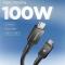 Spigen Spigen 2m 100W USB-C - USB-C Kabel Essential Svart