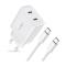 Tech-Protect Tech-Protect 20W Väggladdare PD Inkl. USB-C Kabel Vit