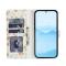  Samsung Galaxy S26 Fodral Rhombus Läder Blommor Vit