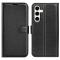  Samsung Galaxy S24 Plus Fodral Litchi Textur Svart