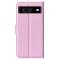  Google Pixel 8 Fodral Litchi Textur Ljus Rosa