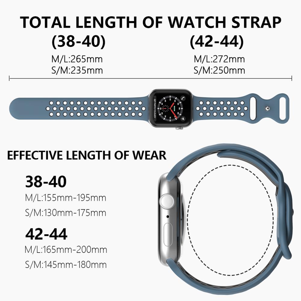 ColorPop Sportarmband Dual-Color Apple Watch 42/41/40/38 mm (M/L) Blå/Svart