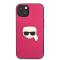 Karl Lagerfeld Karl Lagerfeld iPhone 13 Mini Skal PU Läder Karl Head Rosa