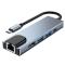 Tech-Protect Tech-Protect 5in1 USB-C Hub USB/HDMI/Ethernet/USB-C Grå