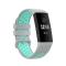  Fitbit Charge 4/3 Silikon Träningsarmband Grå/Cyan