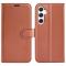  Samsung Galaxy S24 Fodral Litchi Läder Brun