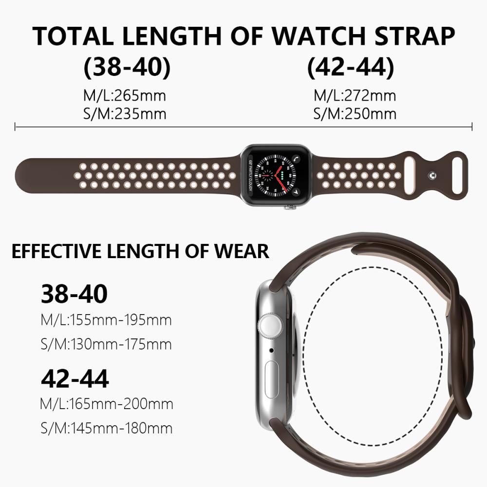 ColorPop Sportarmband Dual-Color Apple Watch 42/41/40/38 mm (M/L) Brun
