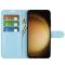  Samsung Galaxy S24 Plus Fodral Litchi Textur Ljus Blå