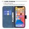  iPhone 13 Mini - Fjäril Tryck Läder Fodral - Blå