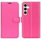  Samsung Galaxy S24 Plus Fodral Litchi Textur Rosa