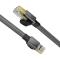  15m Cat8 40Gbps RJ45 S/FTP Platt Nylon Nätverkskabel Grå