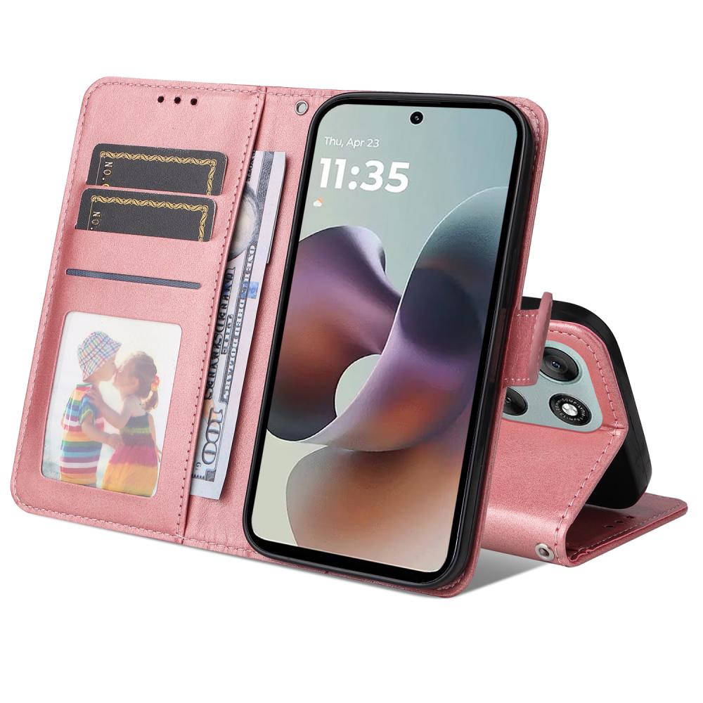  Motorola Moto G56 5G Fodral Läder Roséguld