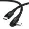 ESSAGER ESSAGER 2m 100W PD USB-C - USB-C Elbow Laddningskabel Svart
