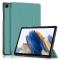  Samsung Galaxy Tab A9 Plus Fodral Tri-Fold PU Läder Svartgrön