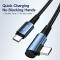 ESSAGER ESSAGER 1m 100W PD USB-C - USB-C Elbow Laddningskabel Svart