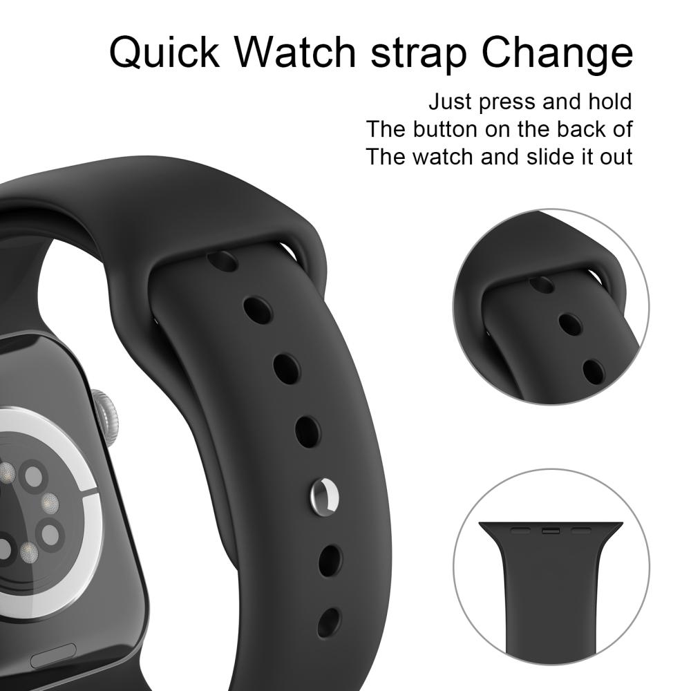 ColorPop Apple Watch 42/44/45/46/49 mm Silikon Armband (M/L) Svart