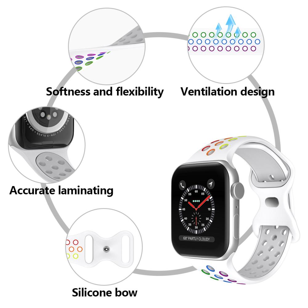 ColorPop Sportarmband Dual-Color Apple Watch 42/41/40/38 mm (M/L) Pride