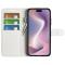  iPhone 16 Plus Fodral Litchi Läder Vit
