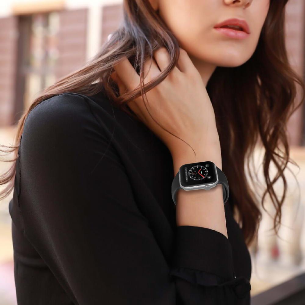ColorPop Apple Watch 42/44/45/46/49 mm Silikon Armband (M/L) Svart