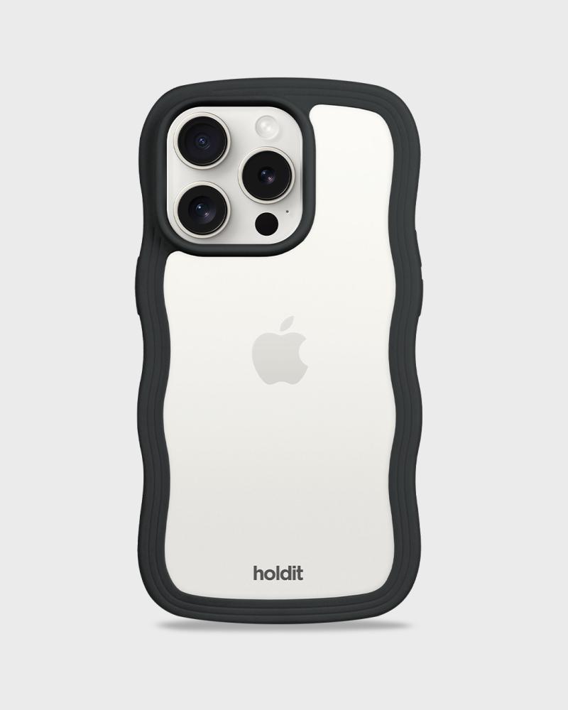 holdit holdit iPhone 15 Pro Skal Wavy Svart/Transparent