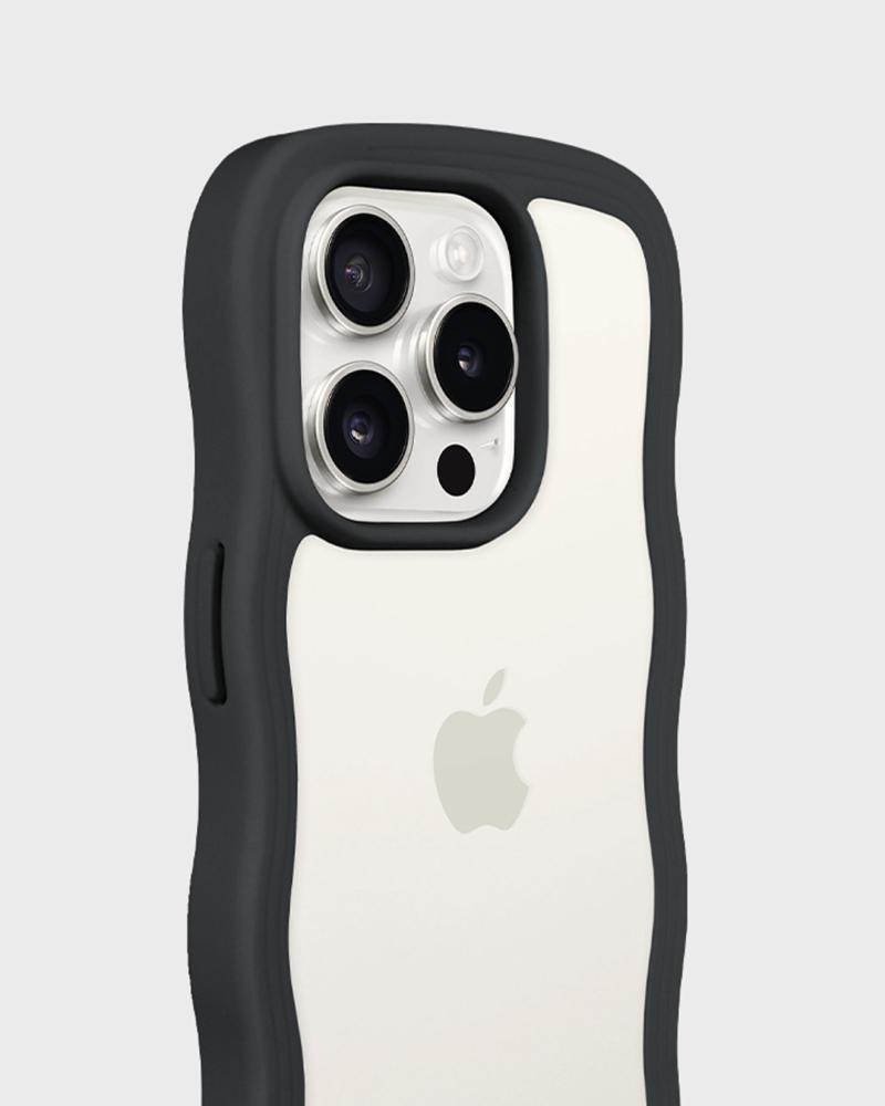 holdit holdit iPhone 15 Pro Skal Wavy Svart/Transparent