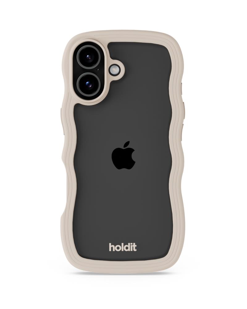 holdit holdit iPhone 17 Mobilskal Wavy Light Beige/Transparent