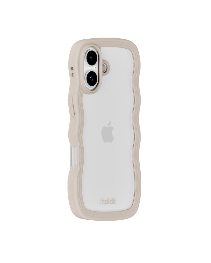 holdit holdit iPhone 17 Mobilskal Wavy Light Beige/Transparent