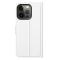  iPhone 13 Pro Max Fodral Litchi Läder Vit
